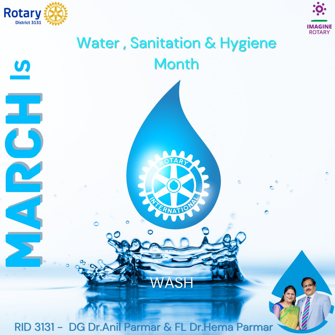 rid3131's tweet photo. During March, Rotary Water , Sanitation &amp; Hygiene Month, we're celebrating our commitment to create healthier communities by supplying clean water and sanitation facilities to prevent the spread of infectious diseases .

DG Dr.Anil Parmar 
RID 3131 https://t.co/BVXai6op7a