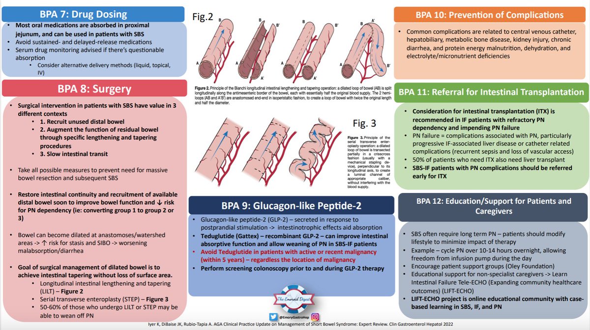 🔥🔥 Emoroid Digest 🔥🔥 What diet is best for those with short bowel syndrome? Which medications should you use? Check out Dr. Abraham’s (@DrFiyin) visual summary of the @AmerGastroAssn clinical practice update on management of short bowel syndrome! You don’t want to miss it!