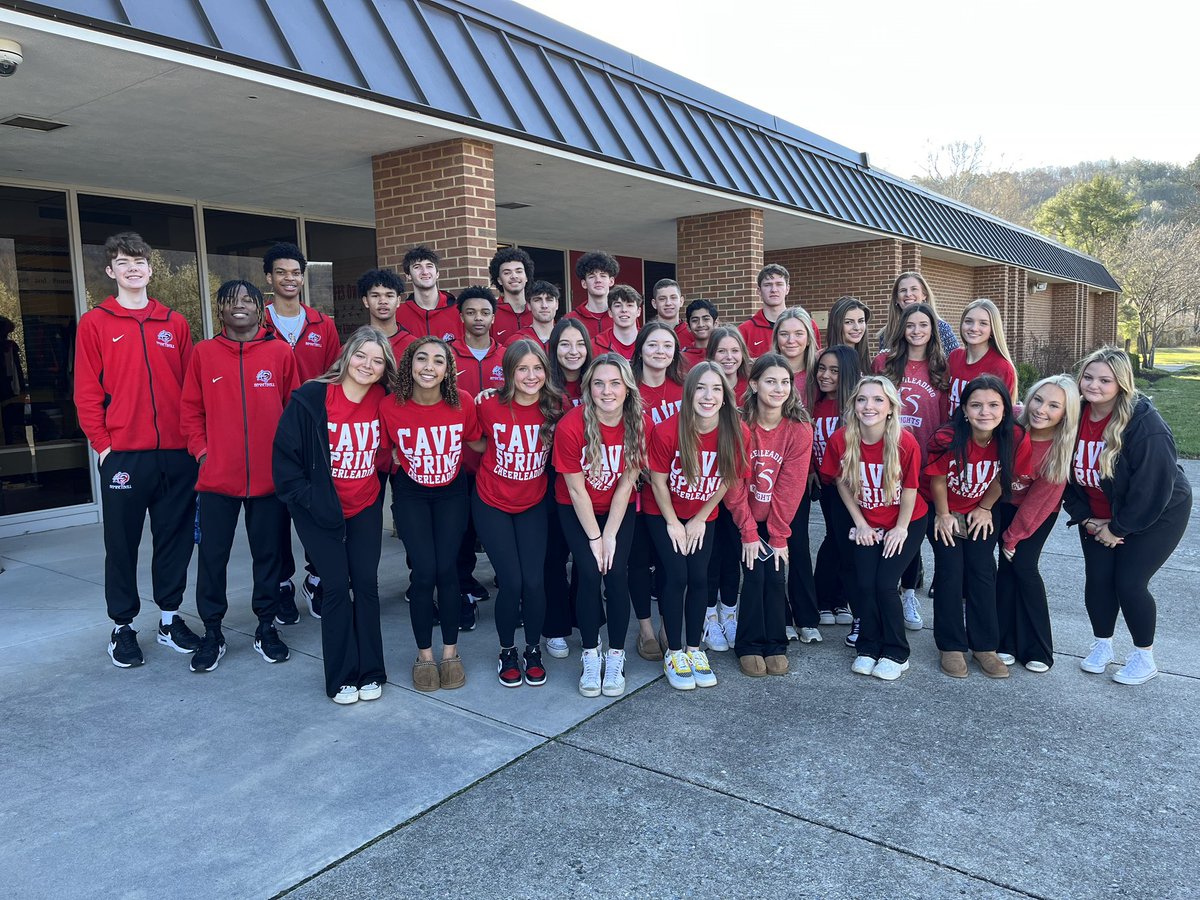 Great day today with <a href="/cavespringcheer/">Cave Spring Cheer</a> reading to the students at PFES!