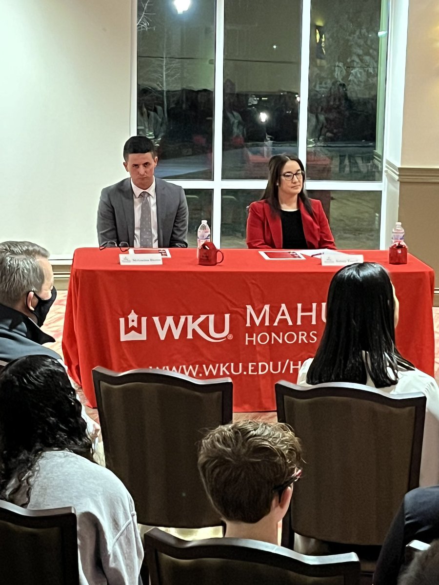 ScottLasley's tweet photo. Enjoyed stopping in at the @WKUHonors Alumni Ambassadors event featuring alumni attorneys. @WKUPoliSci was well represented! Great to catch with with some of our alums. https://t.co/w9UuPCeq0Q