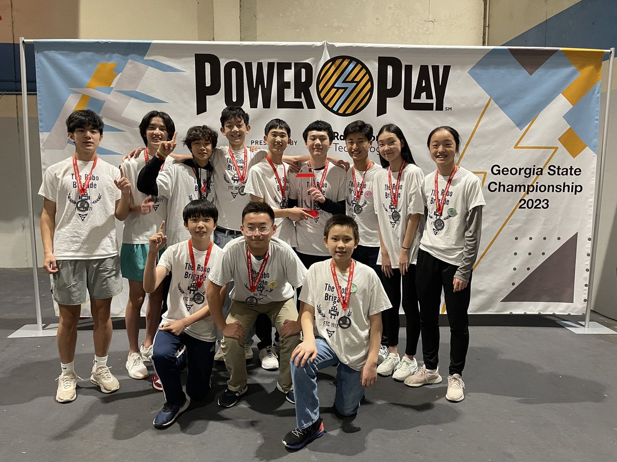 TheRoboBrigade's tweet photo. This past weekend was our Georgia state championship at Riverside Military Academy. We ended up as the winning alliance in elimination matches along with @circuitrunners and Robotic Eagles! This guaranteed us a spot at the world championships at Houston!! Thanks to all!!! https://t.co/nJVANjgexj