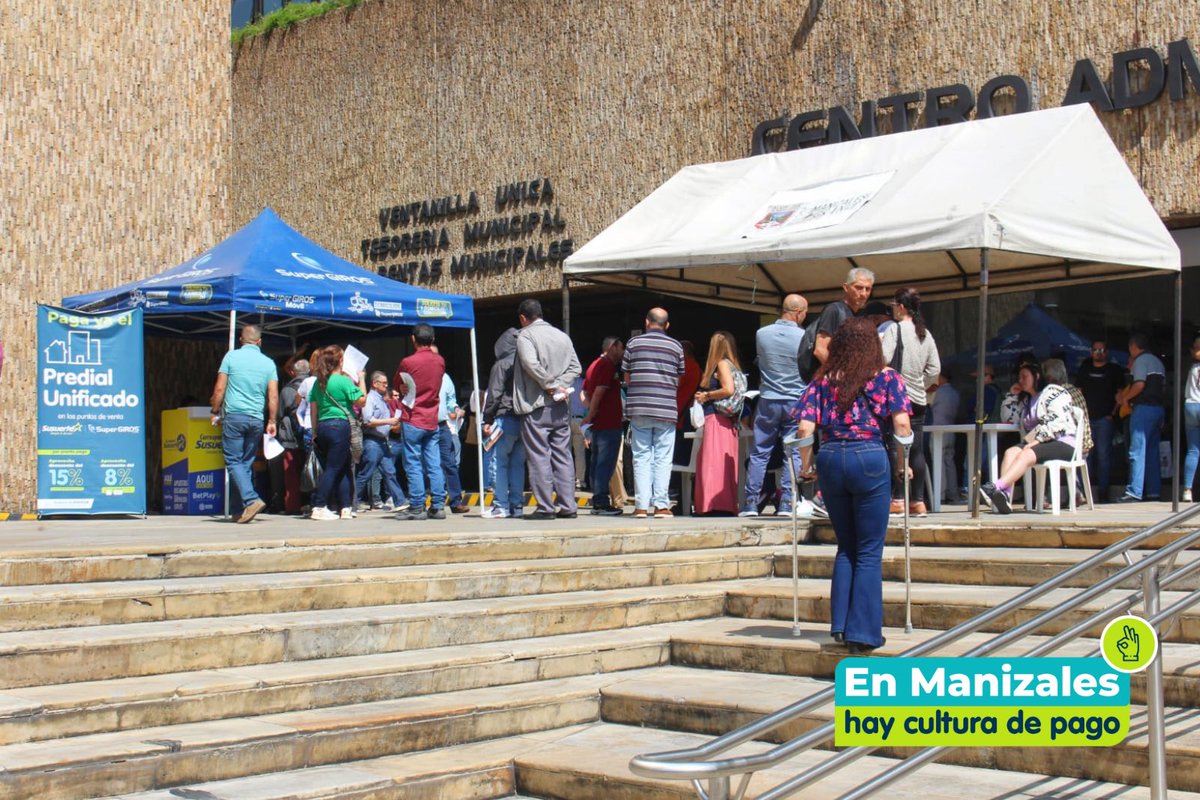 SecHaciendaMzls's tweet photo. #CiudadResponsable🤝
🤓📄 ¡En Manizales hay cultura de pago! Hoy cientos de ciudadanos pagaron su impuesto Predial e Industria y Comercio con un descuento del 15%
👉Desde mañana 1 de marzo hasta el 28 de abril tendremos descuento del 8% por pago total de la anualidad del predial https://t.co/EycDO6TT5B