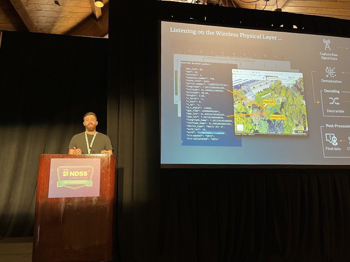 Moritz Schloegel (@m_u00d8) on Twitter photo Interested in drones and their security?
<a href="/74ck_0/">Nico Schiller</a> just presented our work at #NDSS23 
If you missed the talk, paper’s at ndss-symposium.org/wp-content/upl… Interested in drones and their security?
<a href="/74ck_0/">Nico Schiller</a> just presented our work at #NDSS23 
If you missed the talk, paper’s at ndss-symposium.org/wp-content/upl…