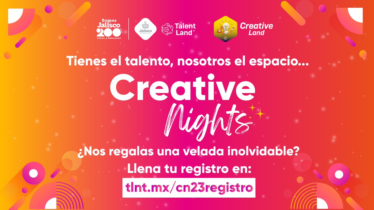 TalentLand_MX's tweet photo. Conquista la noche y explota tu talento artístico en música, canto, danza o comedia dentro de las #CreativeNights
Presenta tu proyecto y, si es seleccionado, tendrás tu entrada normal a #JaliscoTalentLand2023 asegurada.
Regístrate en https://t.co/xkMeftCeW4
#IMakeTalent https://t.co/kjreVUSvmX