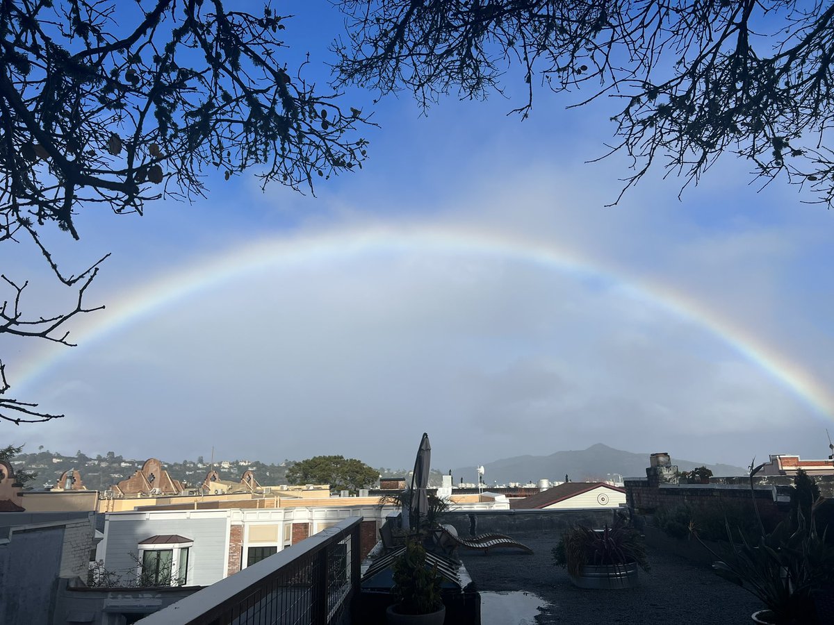 Rainbow after torrential rains in Sausalito. @sausalitoferry @DestSausalito @CityofSausalito #Sausalito #Rainbow