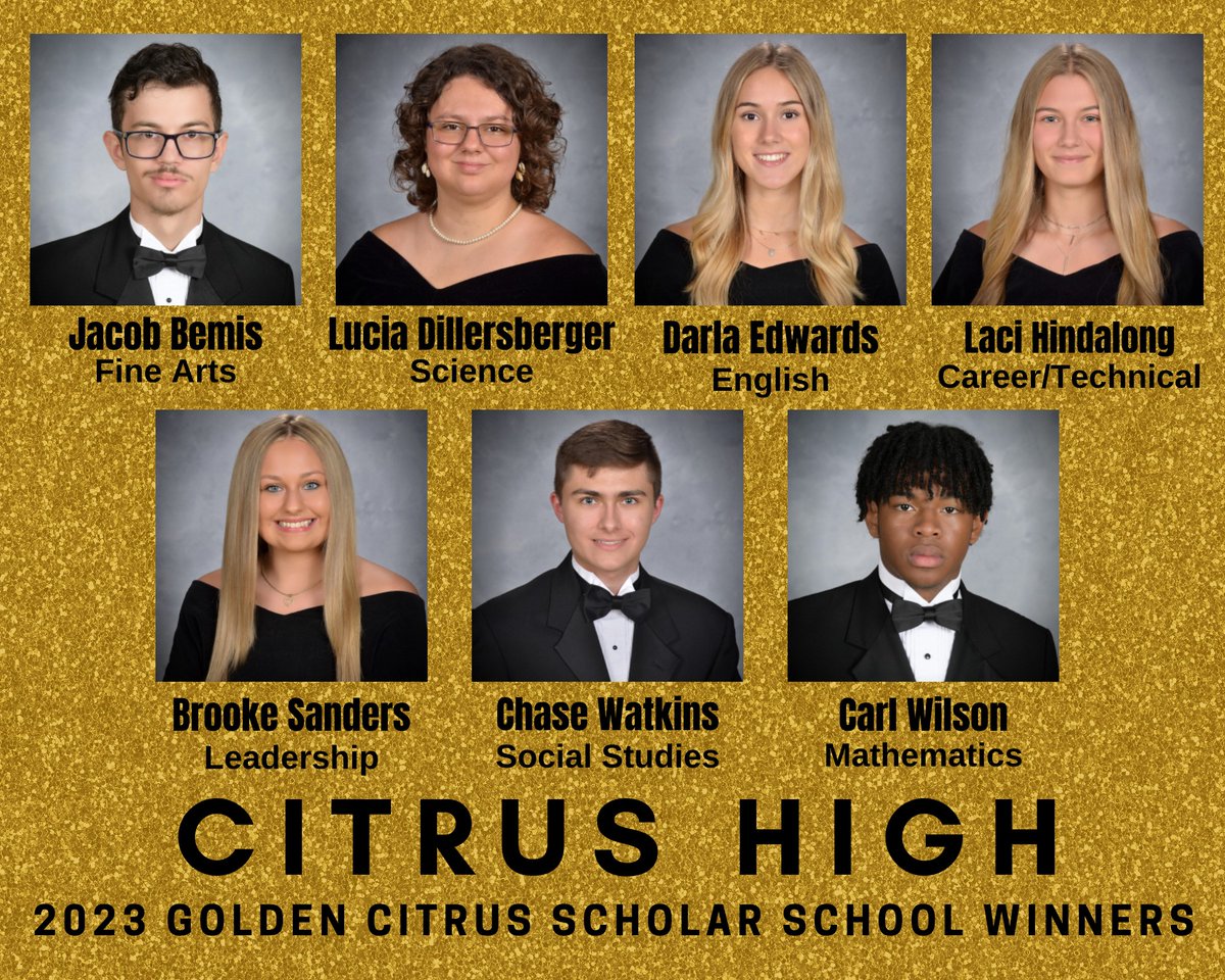 CHS is honored to recognize our Golden Citrus Scholars which are the best and brightest graduating seniors of the class of 2023.  We are so proud of ALL of your achievements.  Go Canes!! #onehurricane