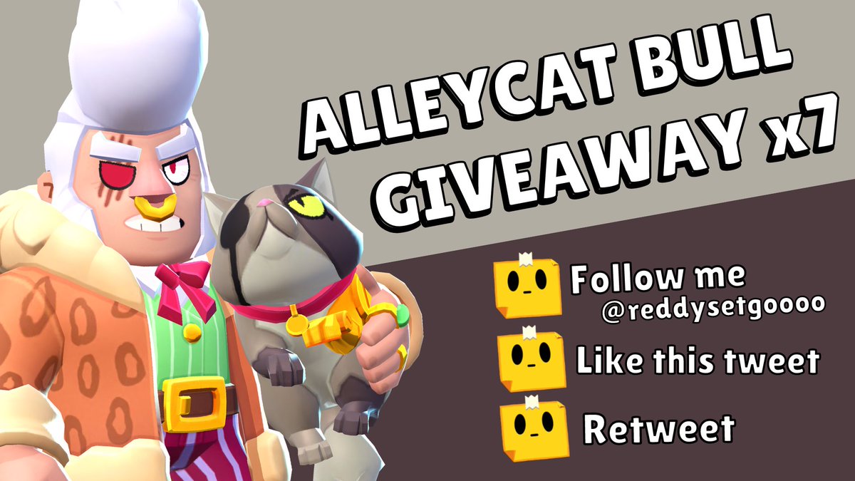 🎁 #ALLEYCATBULLGIVEAWAY x7 🎁
Winners receive a code to unlock the skin and exclusive pin in-game!

TO ENTER:
👤 Follow me
❤️ Like
🔄 Retweet

Winners drawn on March 7th, GOOD LUCK!!