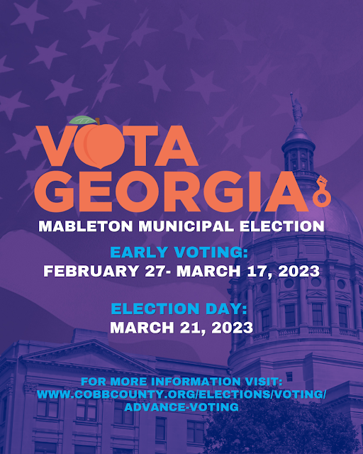 PoderLatinx's tweet image. Georgia 🍑 Your community needs you 🗳️ The Mableton Municipal Election is happening March 21, 2023! For more information visit 🔗 bit.ly/3ZcMvj4 #GApol