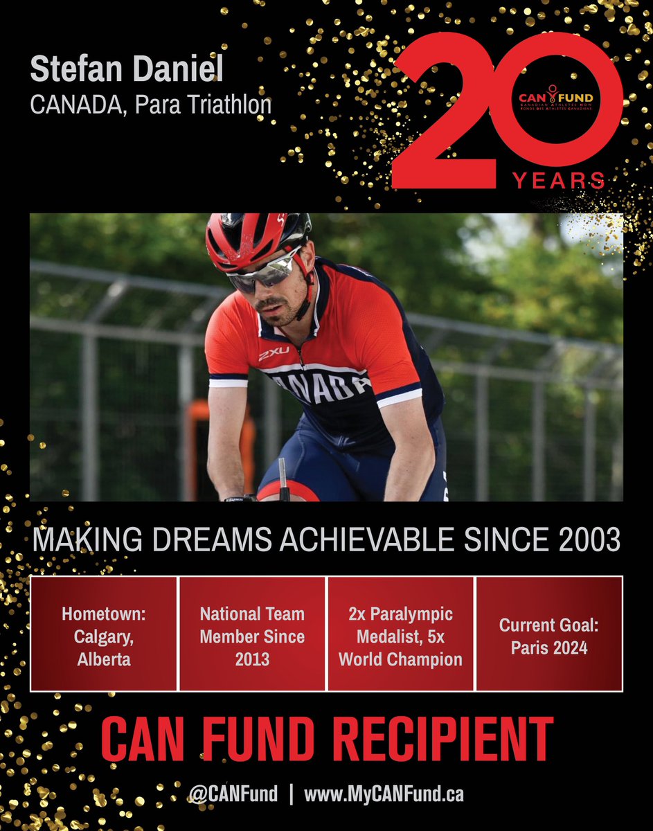 Proud to be one of the first 20 athletes to become a @CANFUND recipient on their 20th anniversary! Recipients are receiving $8000 instead of $6000 to celebrate, helping Canadian athletes even more. Check them out at MyCANFund.ca or donate at bit.ly/1B8YQEV