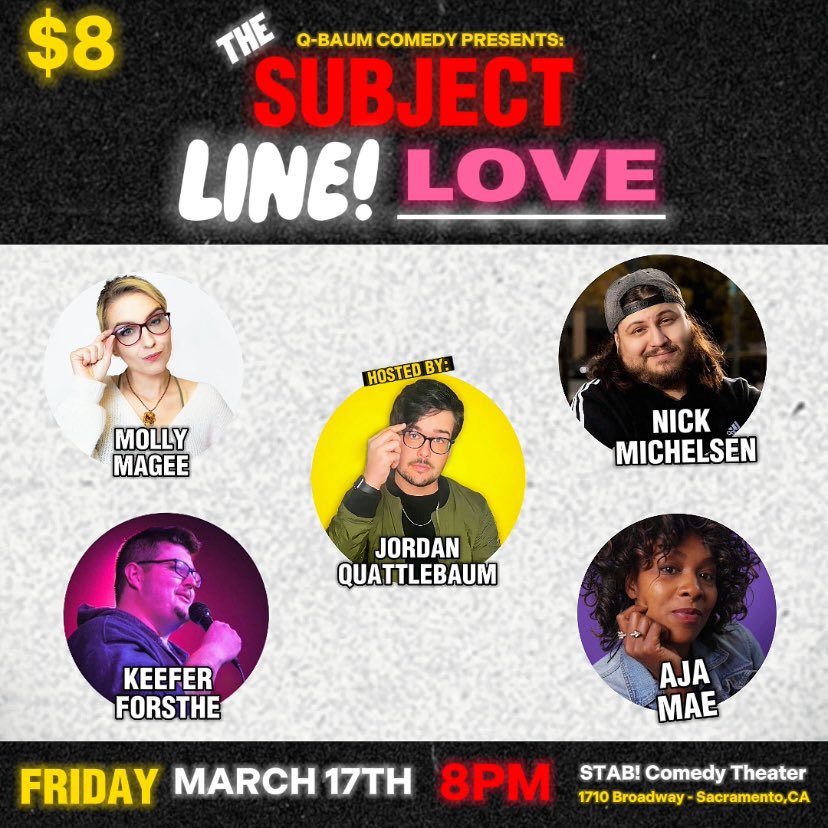 JordanQbaum's tweet image. Come check out the debut for my new show “The Subject Line” at @stabcomedy for $8 a ticket.

Get tickets here 🎟️:
surl.li/fddbd