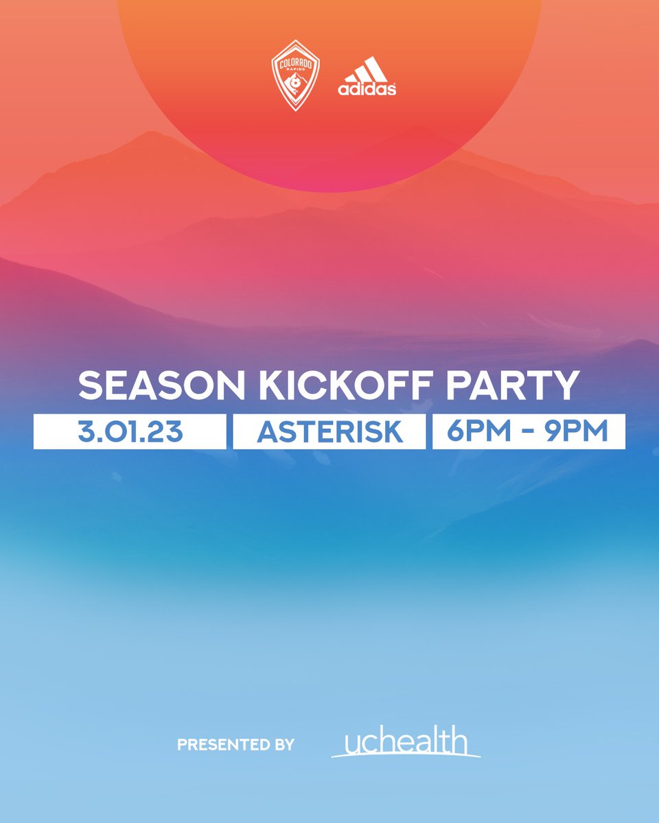 ColoradoRapids's tweet photo. Season Kickoff Party is TOMORROW!

See the full team in the New Day Kit for the first time and get New Day Kit customizations with limited-edition numbers designed by Pat Milbery!

Doors open at 6:00 PM and capacity will be limited, so get there early 💙 » https://t.co/Xgk2QJqcBA https://t.co/ucukC6nLnu
