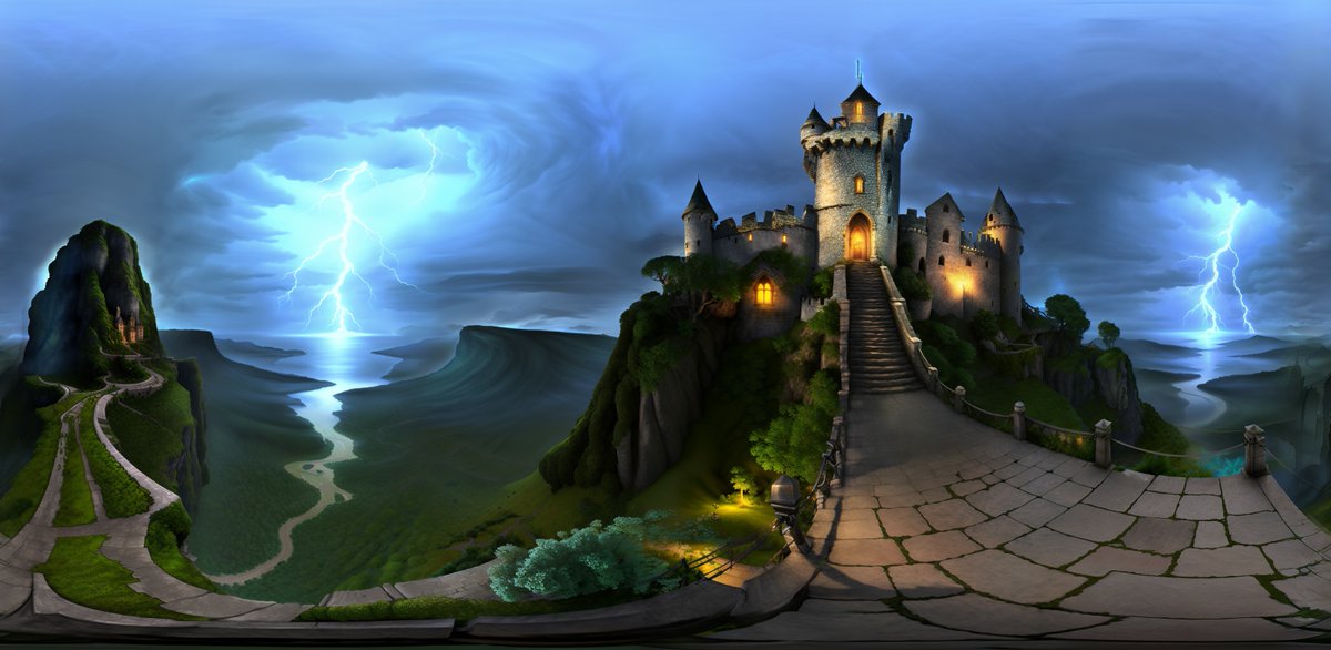 ryanedick's tweet image. Listening to yesterdays creator panel with @BlockadeLabs CEO coin_artist reminded me I needed to come back and generate some more skyboxes! This time I took to chatGPT to help create some initial prompts. (final prompt in caption) #texttogame #AIart #AIgaming