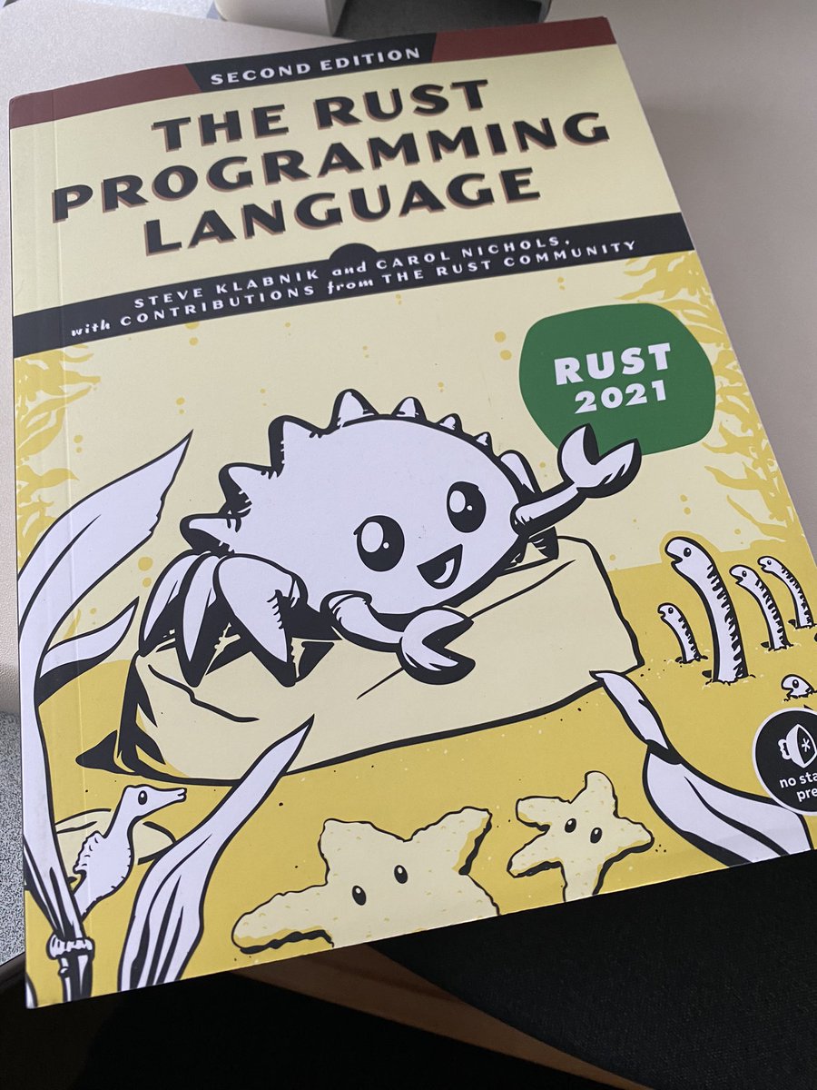 Lookie what came today! First time ever preordering a book. @rustlang @Carols10cents @steveklabnik