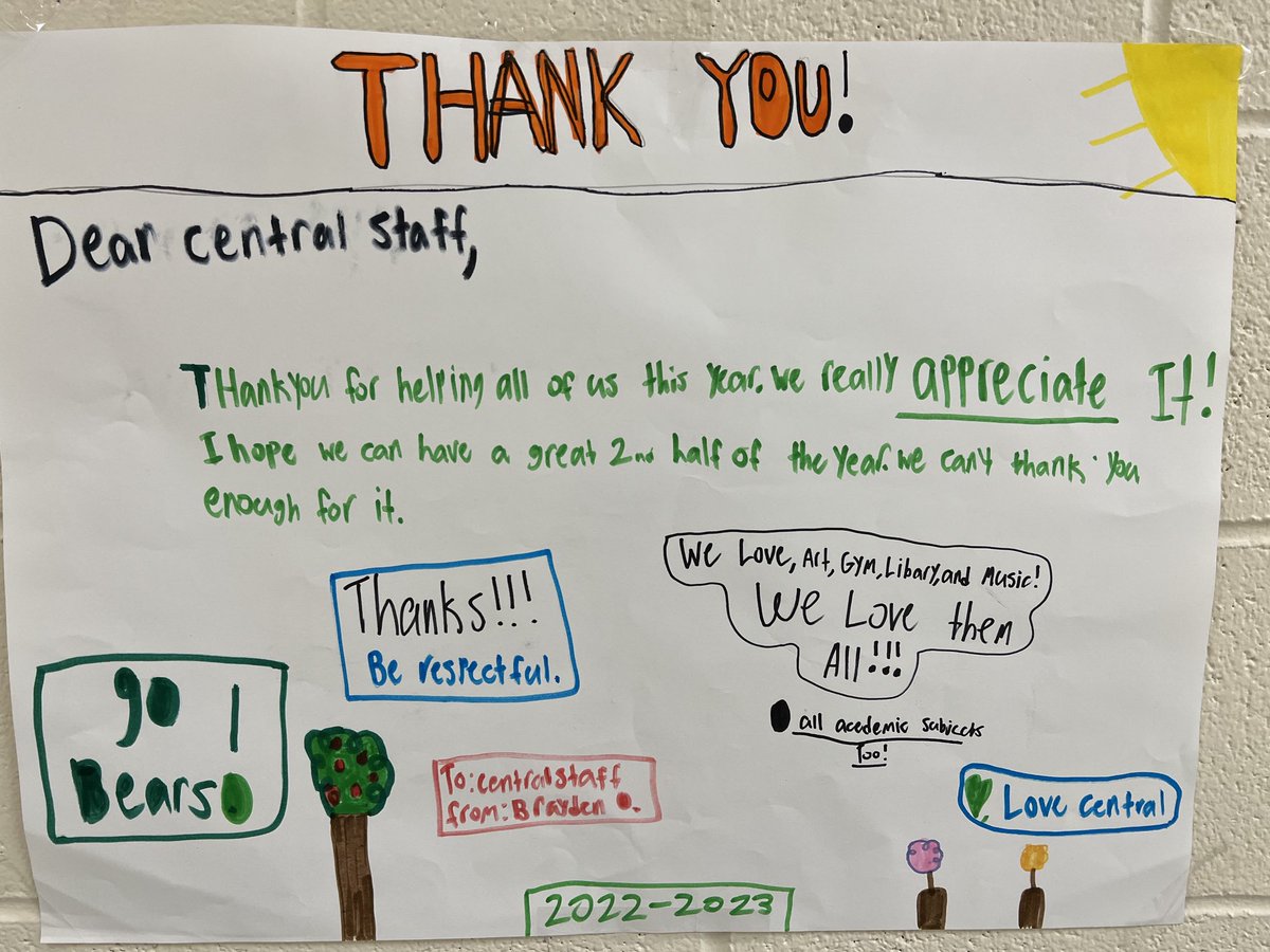 Not part of a class project, just a really nice thing to do. This poster appeared at our water filling station at some point in the last two days. Very cool!