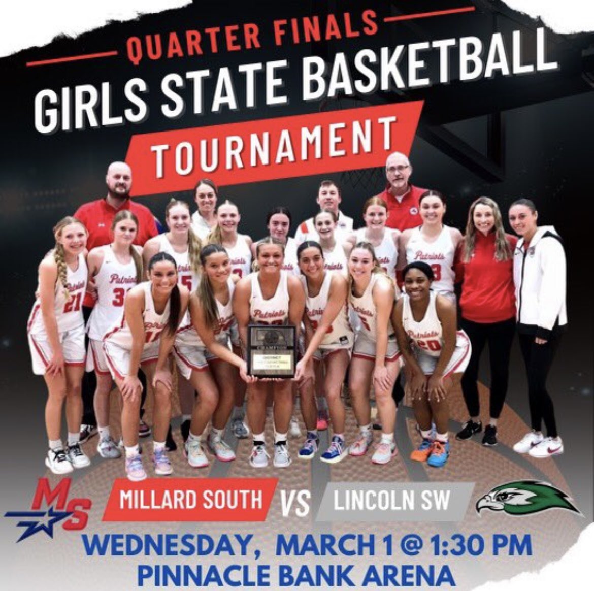 🚨 STATE PLAYOFFS🚨 

🗓 TOMORROW
🆚 LSW
⏰ 1:30
📍 PBA ARENA

🤍⚪️WHITEOUT⚪️🤍
⚠️GET CALLED OUT AND SUPPORT⚠️