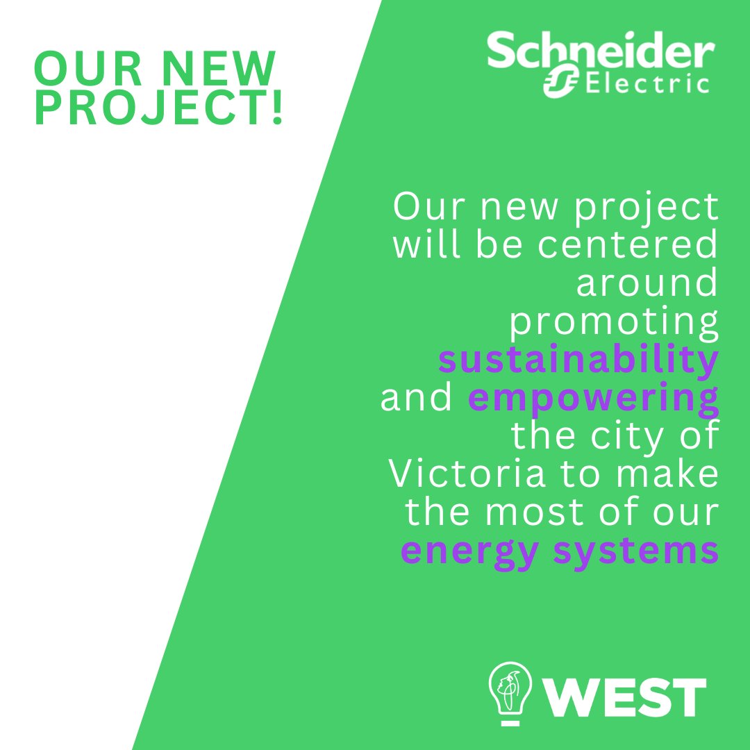 uvicwest's tweet photo. Our newest project, in partnership with Schneider Electric, will be centred around promoting sustainability and empowering the city of Victoria to make the most of our energy systems!

Sign up to participate in our project through the “Student Sign Up Form” in our bio! https://t.co/DRAAtJegnO