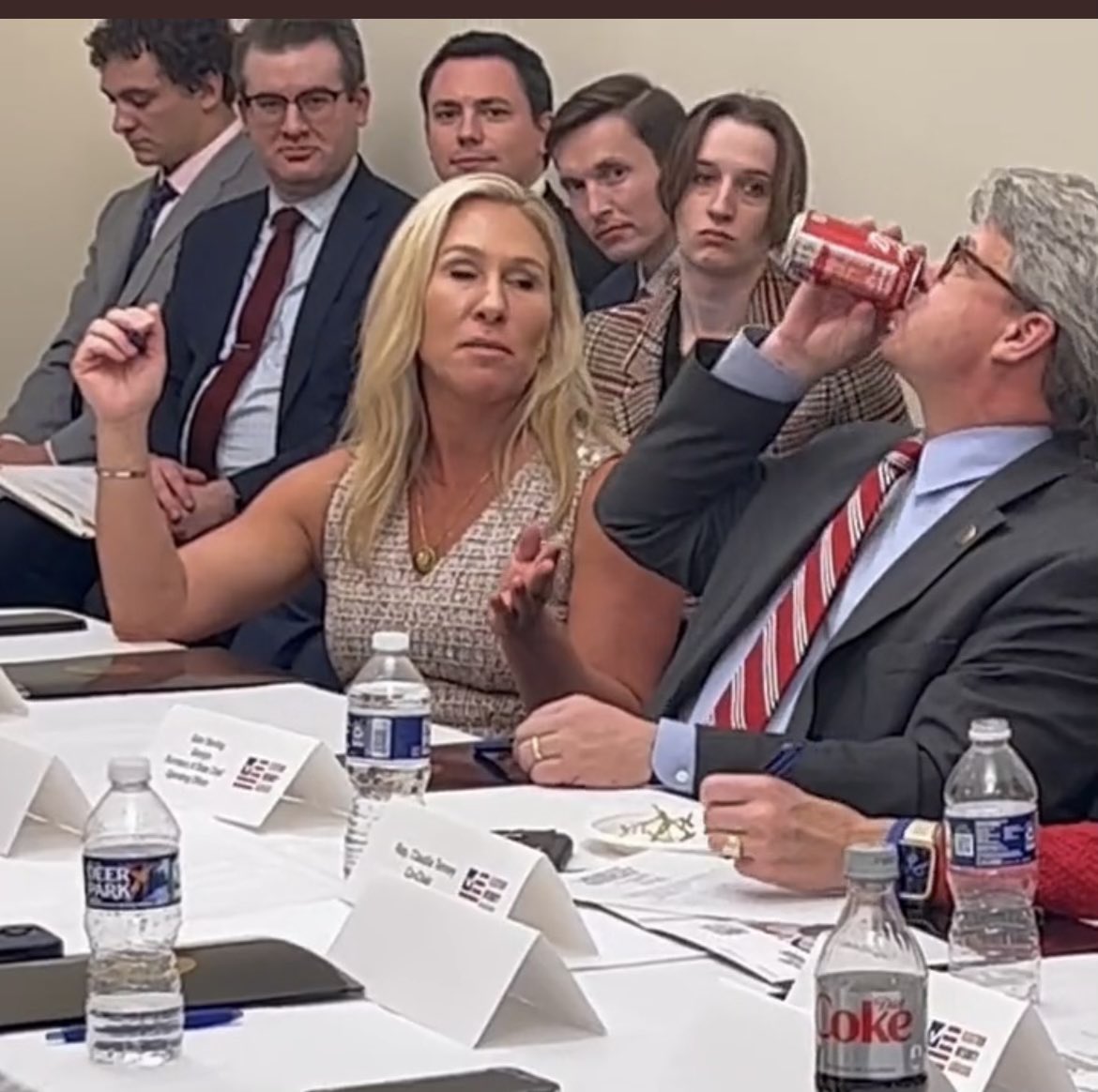 I had a discussion with the Election Integrity Caucus. A big part of that is talking truthfully about the challenges in elections and identifying REAL issues. Some still deal in disproven conspiracies. It’s a challenge we all face, but having a @CocaCola makes everything better.