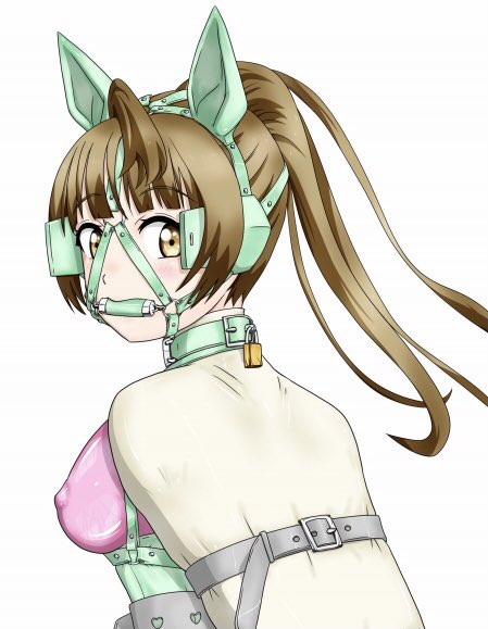 依頼者さん指定の配色ですが髪色と拘束具の緑が良い感じ 