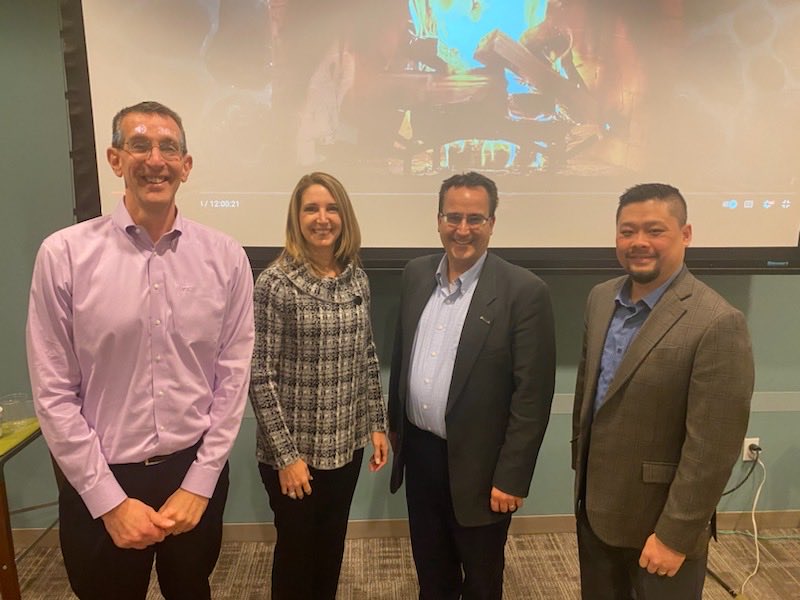 Thank you to Bob Belitz ⁦@tighebond⁩ Cynthia Joudrey ⁦@HDR_Inc⁩ Ed Baumann ⁦@AlfredBeneschCo⁩ Wing Wong ⁦@KimleyHorn⁩ for kicking off our 2023 Emerging Leaders course with your fireside chat #engineeringleadership #acec #acecma great fireplace too!