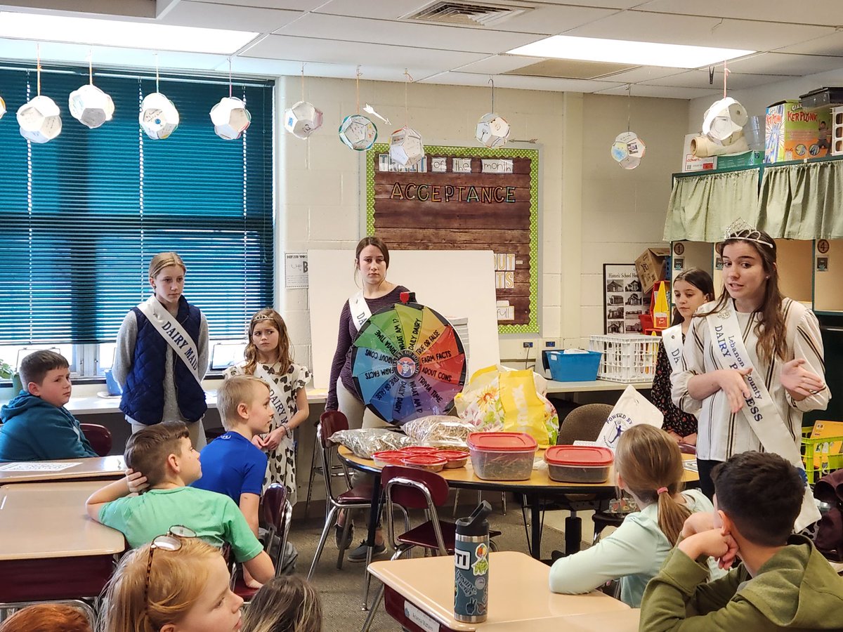 Ag Club enjoyed having Lebanon Dairy Promotion Court today-learning more about local dairy farms! @gr5SouthLeb #Dairy