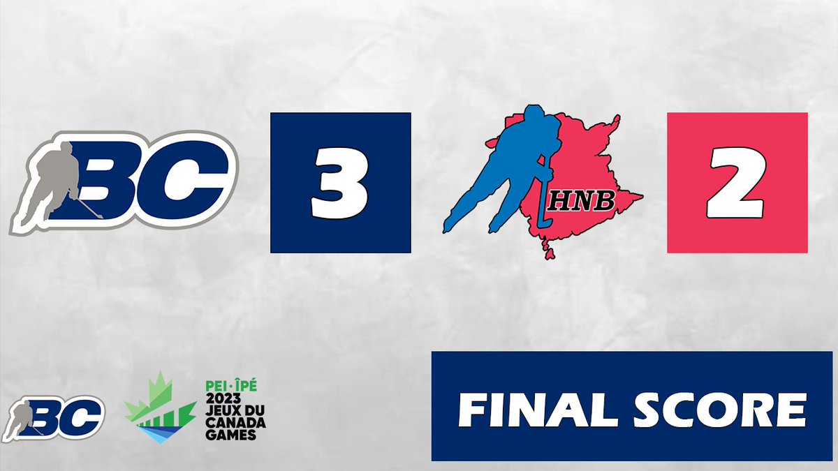 Final score! #TeamBC claims their second victory of the tournament with a 3-2 win over <a href="/HockeyNB/">Monad ⨀</a>! They will be back on the ice tomorrow against <a href="/HockeyQuebec/">Hockey Québec</a> at 3:30 p.m. PST.