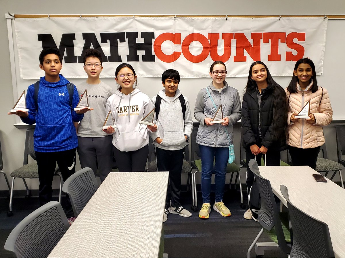 Mrs_NewcombK's tweet photo. Wow, what a day! @HolmesJrHigh @MATHCOUNTS students rocked it at the Northeast Iowa Chapter Competition today! Eleven students went, and 7 of them qualified for State! The Holmes team earned 1st place, and individual students placed 3rd, 5th, 6th, and 7th. #EveryStudentEveryDay https://t.co/7wrMTw4nu9