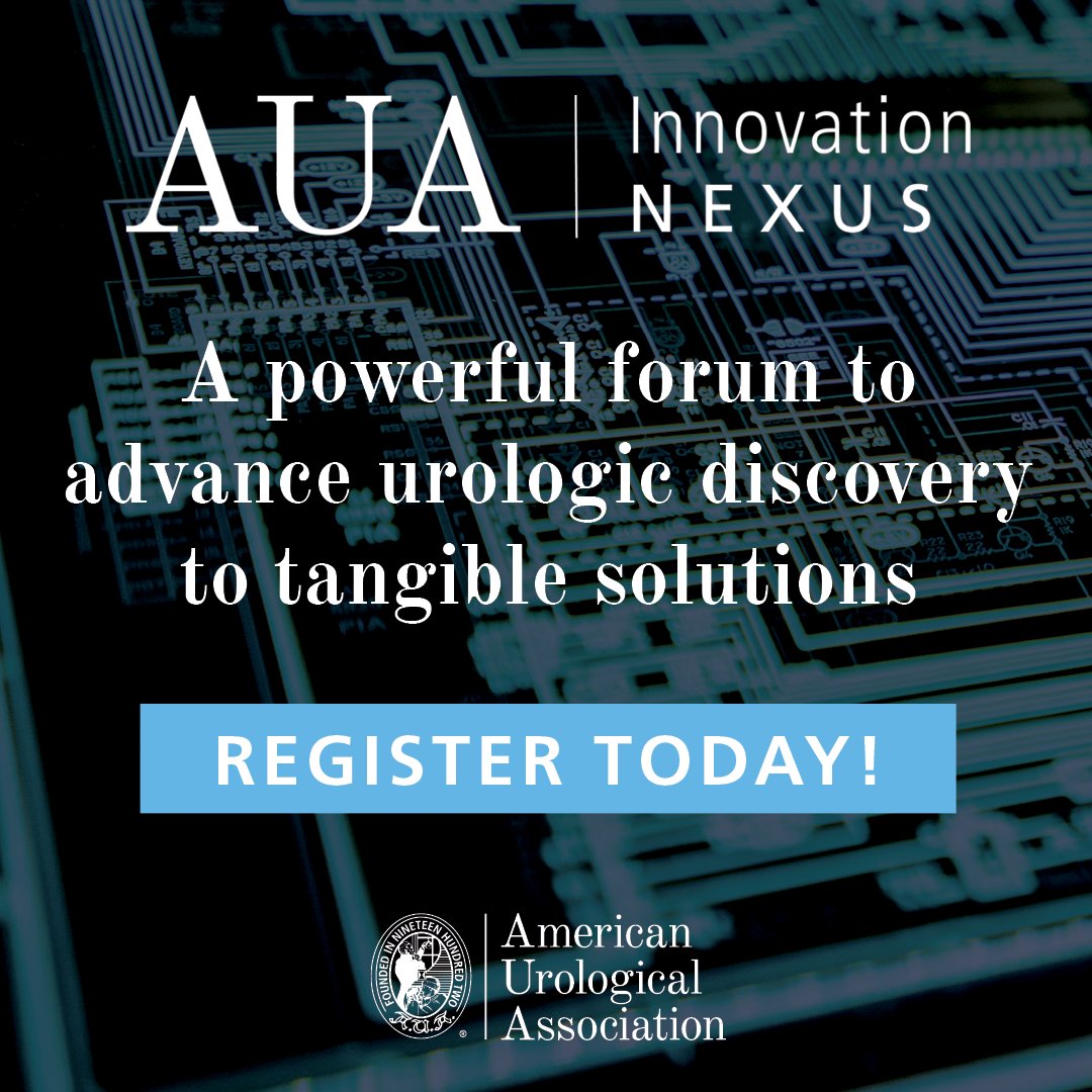 Are you attending AUA Innovation Nexus on April 27, 2023 in Chicago? Don't miss this unique opportunity for startups, entrepreneurs, investors and urologists to come together to ignite urologic discovery like never before! Learn more and register at AUANexus.org