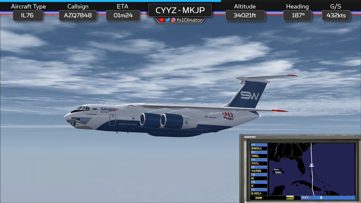 fs10inator's tweet photo. Some screenies from my IL-76 flight from Toronto to Kingston (Jamaica) last night.
(Aircraft still WIP by me...for #FS2004) https://t.co/QpyomC4axQ