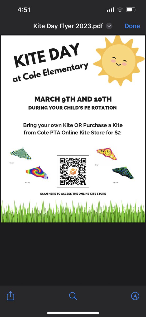 Kite Day is back at Cole! Parents we hope to see you on the field March 9th &amp; March 10th. If you have any questions please stop by the gym. #TheColeWay