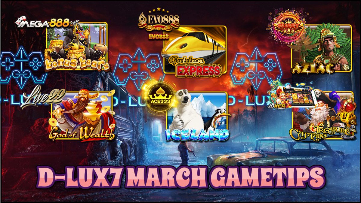 Dlux7Drive's tweet photo. 🎮*D-LUX7 MARCH GAMETIPS*🎮

🎮 MEGA888 🎮
🔥 BONUS BEARS🔥

🎮 EVO888 🎮
🔥 GOLDEN EXPRESS 🔥

🎮 PUSSY888 🎮
🔥 AZTEC 🔥

🎮 LIVE22 🎮
🔥 GOD OF WEALTH🔥

🎮 ACE333 🎮
🔥 ICELAND🔥

🎮 JOKER 🎮
🔥 CAPTAIN TREASURE🔥
=============== https://t.co/oaQIHbIXob