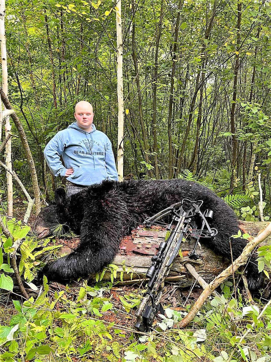 Bear Hunters Help Down Syndrome Girl Down a Bear. Congratulations to Kate on her trophy bear and the beautiful memories and camaraderie shared with her family and new hunting buddies! God bless! #childswish #ussa #hunting @OutdoorsTooth @swamper2018 @TheBigGameHunt