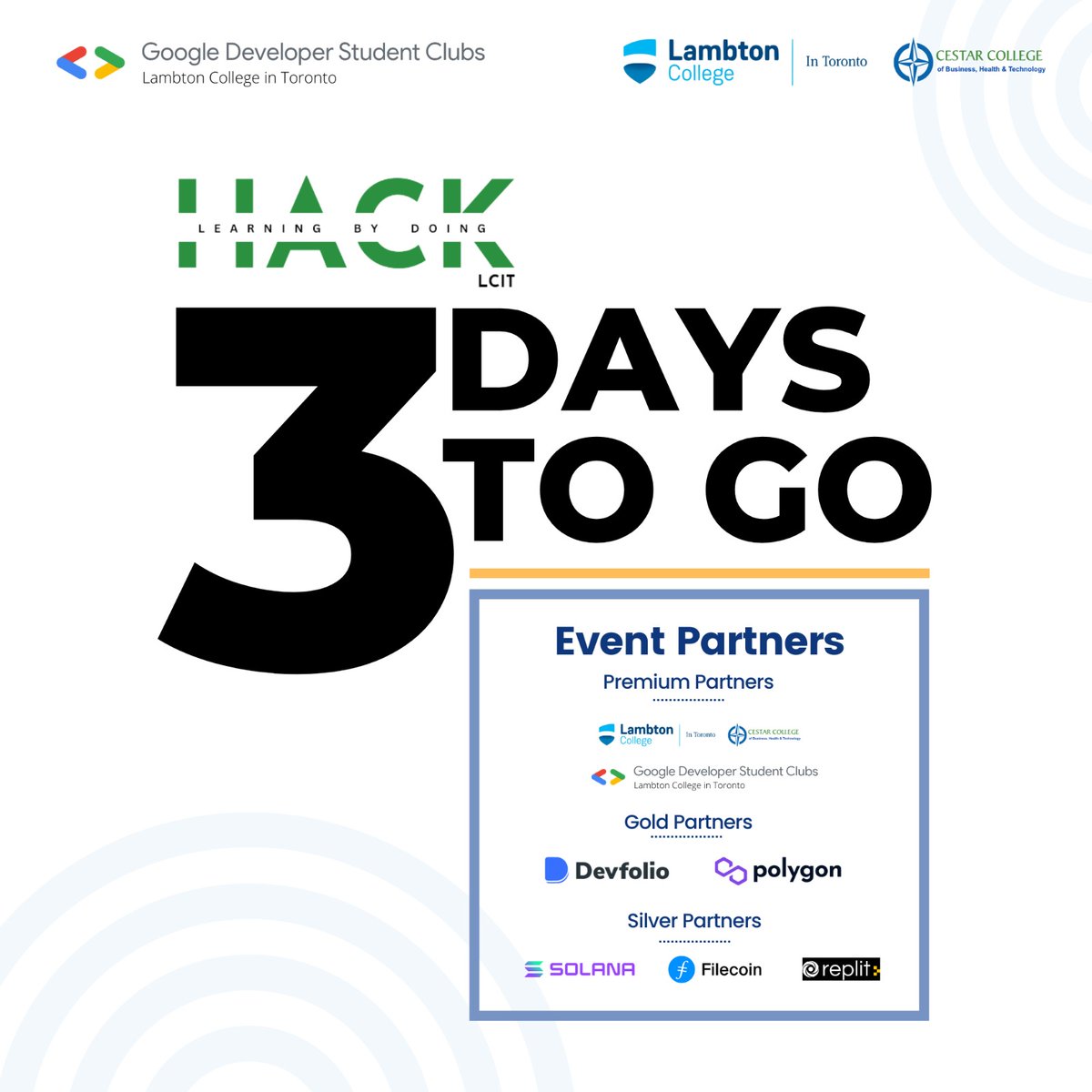 lambtongdsc's tweet image. Thank you for your sponsorship and support. It means a lot to the community we serve and to us. 😍 🔥
#hacklcit #gdsc #googlesolutionchallenge #google #lambtoncollege #lambtoncollegeintoronto #thankyou #community