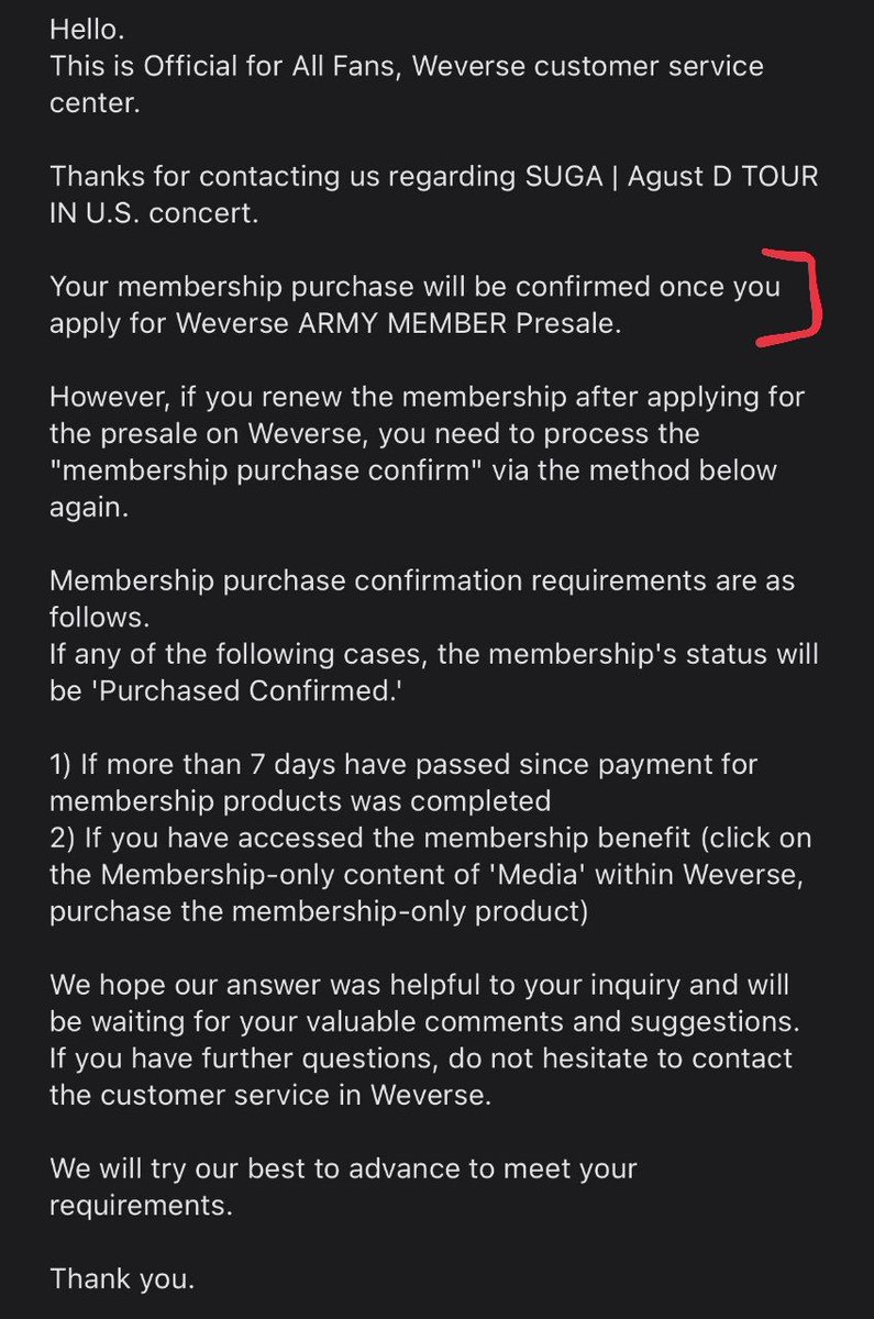 BTSMerchUpdates's tweet photo. Correcting misinformation
1. You had to register on both Weverse and TM for ARMY member presale
You did NOT have to scan the QR code
Emails don't have to match
2. If you registered correctly, you can't cancel your membership now. Applying for presale is using a member benefit! https://t.co/uHUWdp5moB