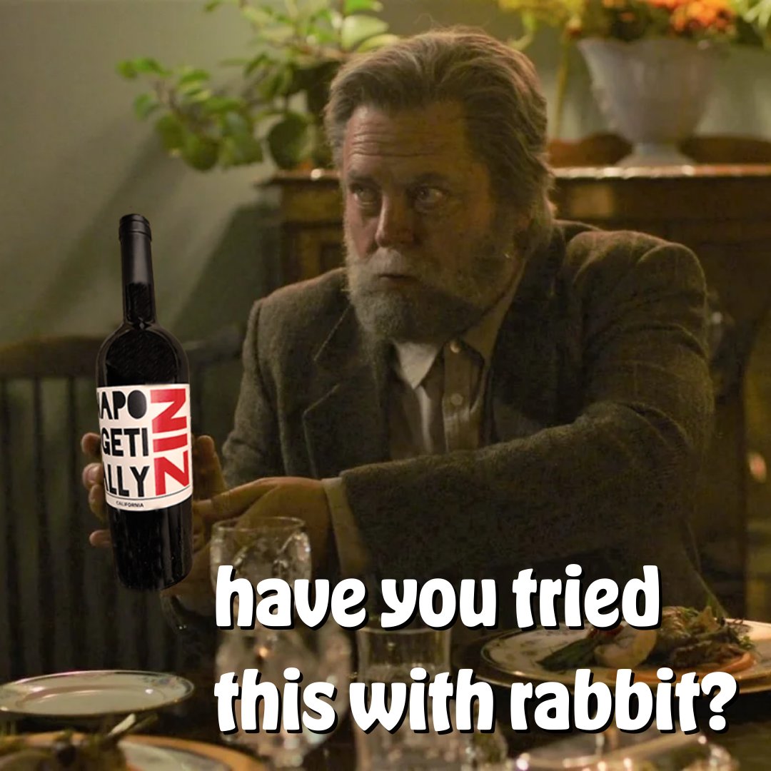 FringeWines's tweet photo. Unapologetically Zin ~ the perfect amount of acidity to temper rich foods, including rabbit.
#WineEnthusiast gave this bold boy 90 points 
https://t.co/kdweqJ5gL7
#fringewines #californiawine #eldoradocounty #meme https://t.co/KfEFE8mM7h