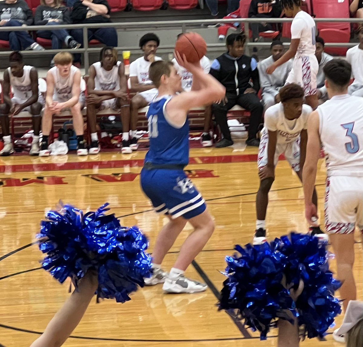 At halftime, the Bobcats trail 27-18 to Hirschi. The half ended with the Bobcats gaining momentum. #letsgo #earnit #excellence