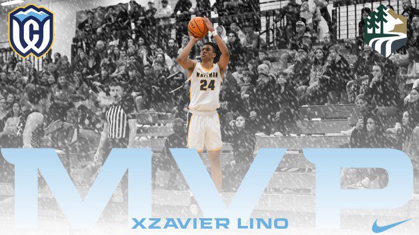 WhitmanMBB's tweet photo. Congratulations to junior wing, Xzavier Lino, for bringing home the 2022-23 NWC Menβs Basketball MVP Award! Way to go, Xzavier! #bluedown #GoBlues https://t.co/axoK7G05ud