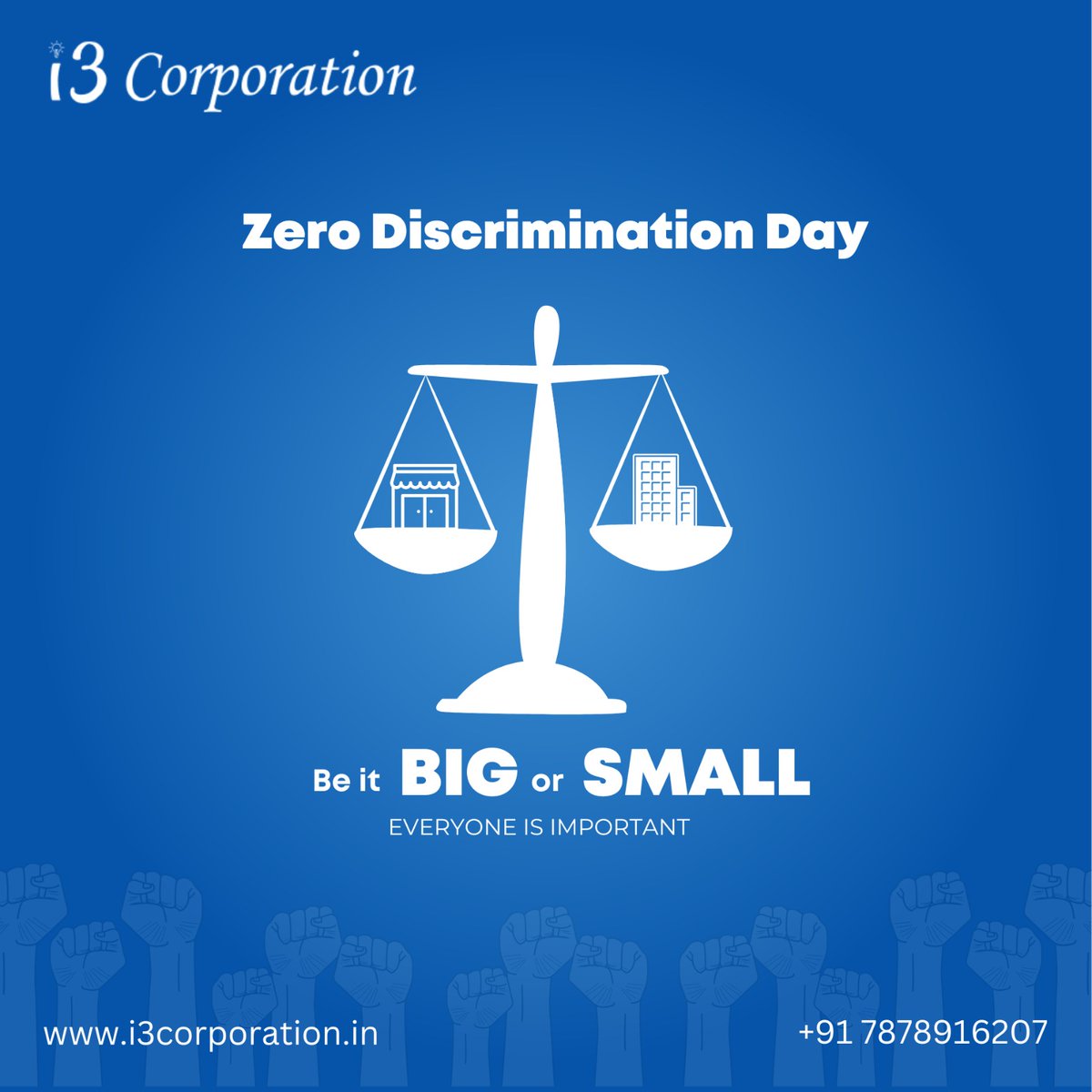 Happy Zero Discrimination Day!

i3 Corporation - A Digital Marketing Agency

#ZeroDiscriminationDay #respectforeveryone #Respect #Diversity #Equality #SayNoToDiscrimination #RightToEquality #FightDiscrimination #EndDiscrimination #EqualRights #StandForEquality #EveryoneMatters