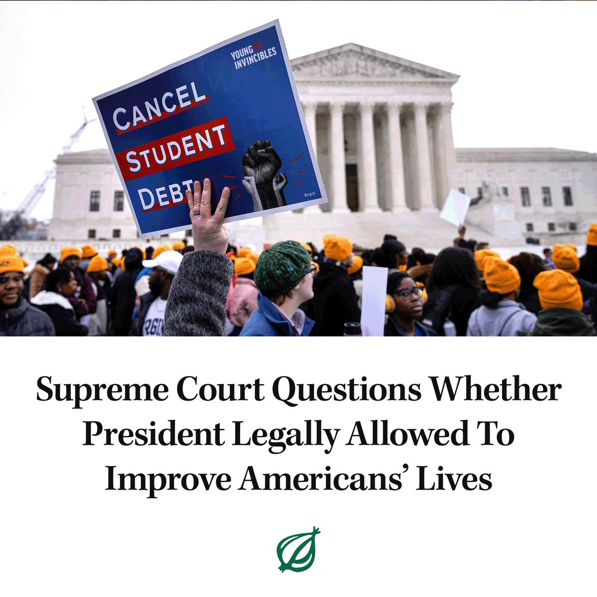 TheOnion's tweet photo. “Our founders, in their abundant wisdom, saw fit to restrain the commander-in-chief from benefiting the American people in any discernible way,” said Chief Justice John G. Roberts. https://t.co/c8CHVfidZE https://t.co/EMttsJxIpp