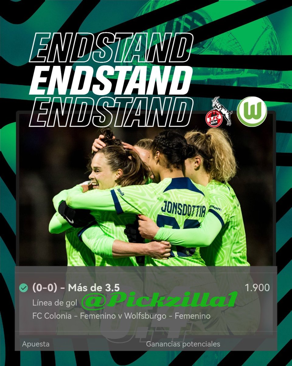 Pickzilla1's tweet image. Febrero
Últimas 4/4✅

OV 3.5 [1.90] 💰

#DFBPokalFrauen 🏆
#KOEWOB #FCCSCF #RBLSGS #TSGFCB #bettingtwitter