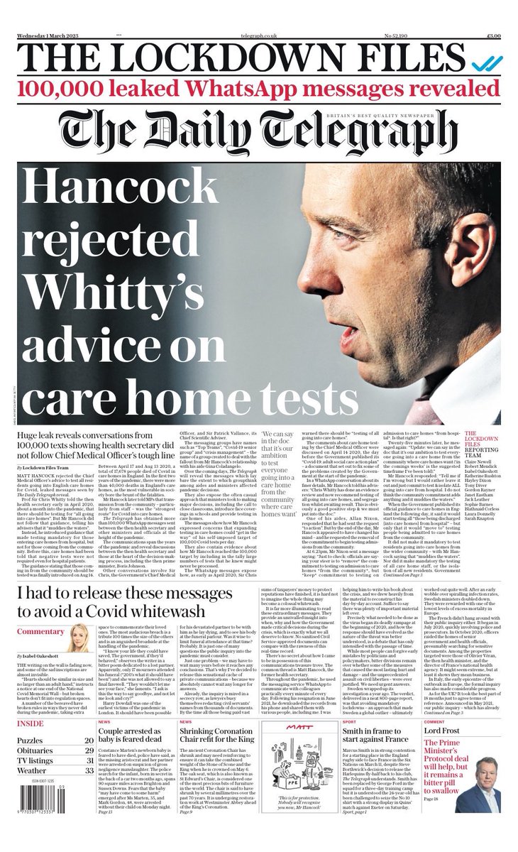 Britain_People's tweet photo. 🚨BREAKING

🔴Matt Hancock &amp; Boris Johnson should be CHARGED

▪️Matt Hancock REJECTED CMO Officer, Chris Whitty’s advice to test all residents going into English care homes for Covid.

“Appalling DEATH toll was entirely avoidable - it's a scandal of monumental proportions." https://t.co/G733zwnMK9