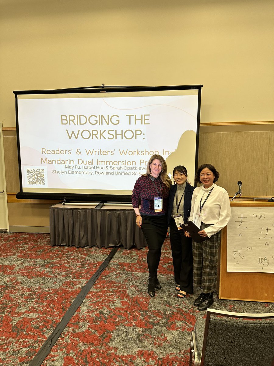 MsMayFu221's tweet photo. It was an honor to present about @shelynsharks ‘s Mandarin Dual Program with Ms. Hsu and Mrs. Opatkiewicz at the NABE conference of 2023! @RowlandSchools @SpecProGATEL #WeAreRUSD #Nabeconference2023 #bilingualeducation #mandarindual #duallanguage https://t.co/5136akHU2L