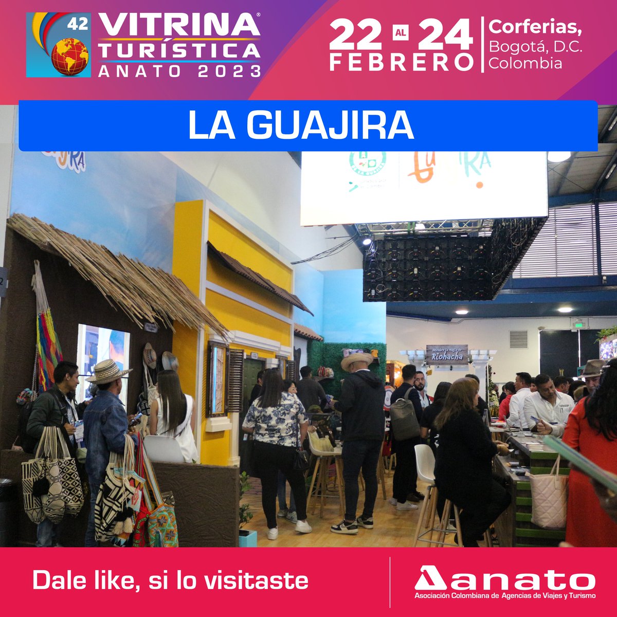 AnatoNacional's tweet photo. #VitrinaANATO2023 | La Guajira, se destacó por el turismo de naturaleza, sitios como el Cabo de la Vela, Punta Gallinas, el Santuario de Flora y Fauna Los Flamencos. @LAGUAJIRAGOB 
@PaulaCortesC https://t.co/WgNrhO0itR