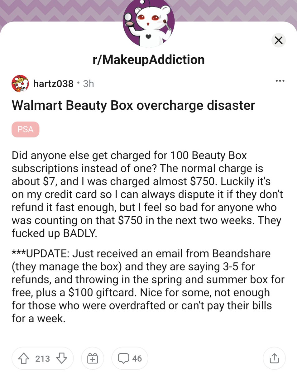 ktb38's tweet photo. Holy shit #walmartbeautybox fucked up. Lots of people reporting the same thing. https://t.co/IYZx3e4YPw