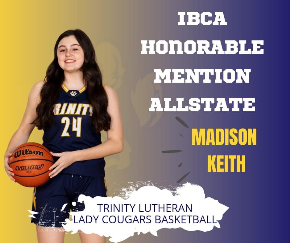 Trinity Lady Cougar Hoops (@ladycougarwbb) on Twitter photo Congratulations to Lady Cougar <a href="/MadisonKeith18/">Madison Keith</a> who was voted Honorable Mention All State. Well deserved Madison!! #LadyCougarHoops Congratulations to Lady Cougar <a href="/MadisonKeith18/">Madison Keith</a> who was voted Honorable Mention All State. Well deserved Madison!! #LadyCougarHoops