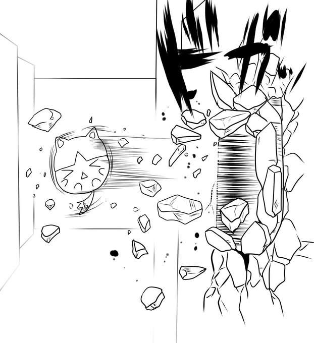 壁を突き破るアサギーヌ描きました。 