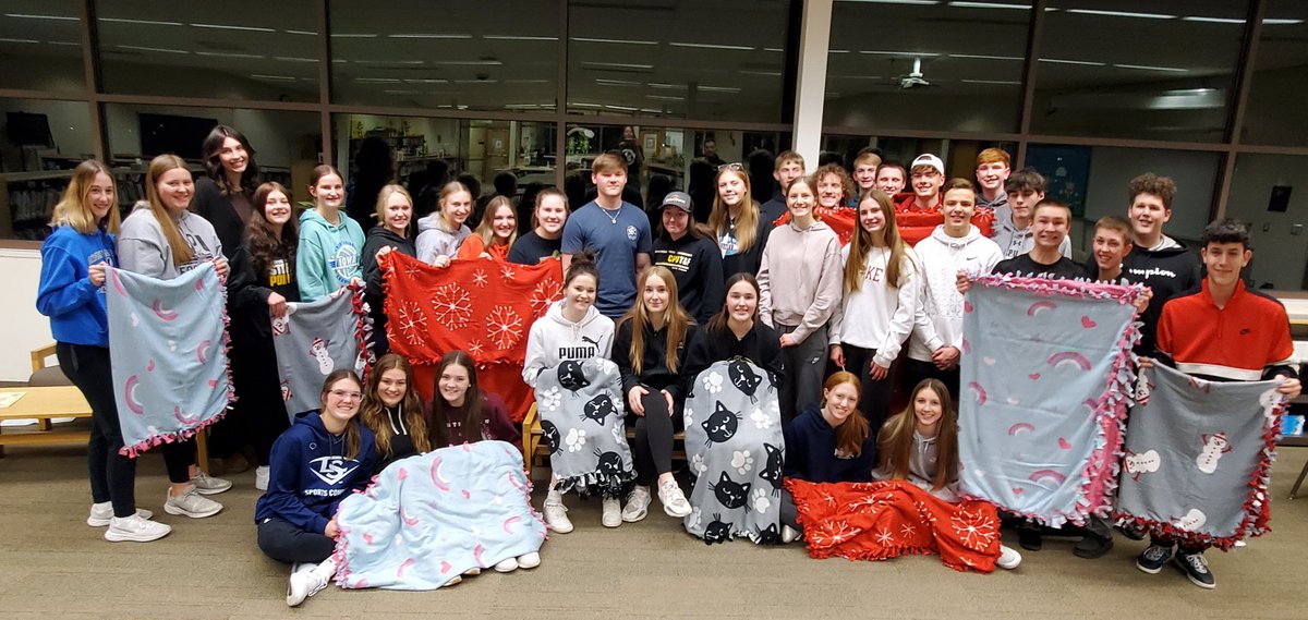 10 blankets made for a local homeless shelter and 46 coach gratitude cards signed in one hour tonight. These kids are ROCK STARS!!
