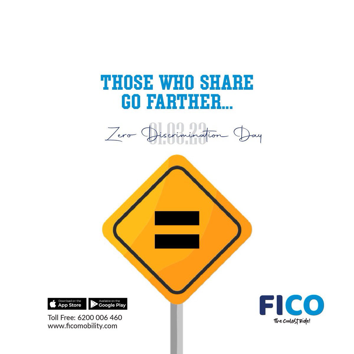 Fico_mobility's tweet photo. We’re celebrating Zero Discrimination Day with FICO Carshare. People who share do not discriminate.
#SharingisCaring
Call us at +916200006460
#FicoMobility #CarShare #SelfDriveCarRental #SelfDrive https://t.co/wyyVzm0qhD