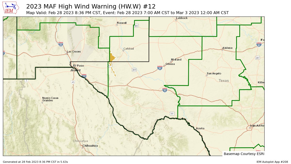 Texas Weather Alerts on Twitter "MAF corrects High Wind Warning for