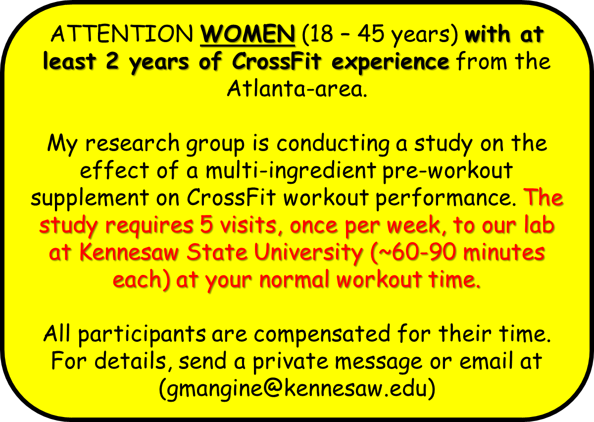 DrJMangine's tweet photo. #crossfit #sportsscience #HIFT #research #kennesawstateuniversity #exercisescience https://t.co/TQ3SVi0Y3F