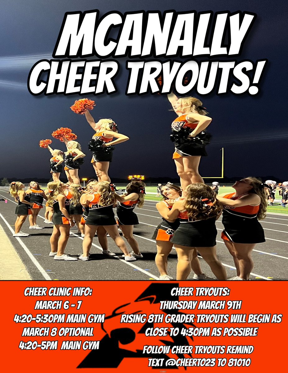 McanallyMiddle's tweet image. Next week!!!!! MMS CHEER TRYOUTS!!!! @AledoISD #GrowingGreatness #YouBelongHere
